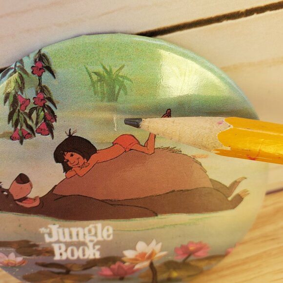 VTG Disney "The Jungle Book" Pinback Button Mowgli And Baloo Movie Memorabilia - Picture 3 of 4